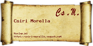 Csiri Morella névjegykártya